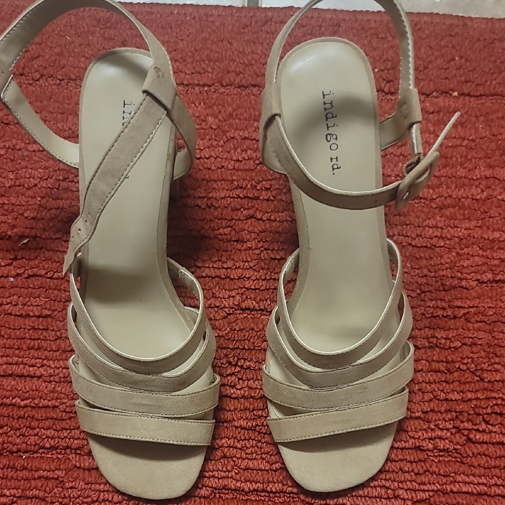 Indigo Women's Beige Strappy Heels